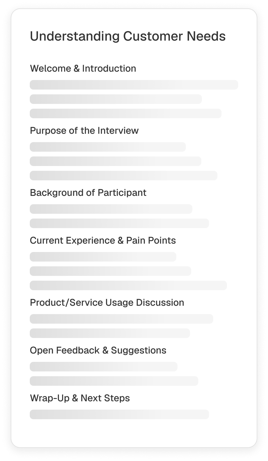 User Interview template demo